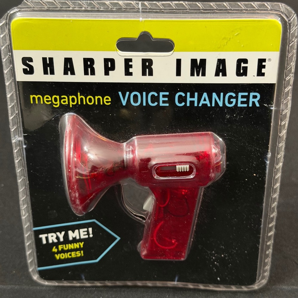 Sharper Image Megaphone Voice Changer Red Handheld Electronic Toy 4 Funny Voices